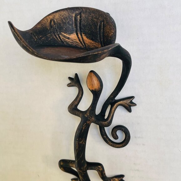Partylite Cast Iron Metal Bronzed LIZARD Hanging Candle Holder Sconce Home Decor - Picture 2 of 7